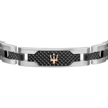 Maserati Jewels - Black Centre Link Bracelet JM419ASC01 - H&H Jewellery Pty Ltd