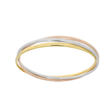 9K Three Tone Gold Silver Filled Wide 3mm Bangle | Gold Bracelet Melbourne | Gold Bracelet Australia | H&H Jewellery