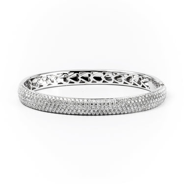 18K White Gold 3.35CT Pave Diamond Bangle | Gold and Diamond Tennis Bracelet Melbourne | Gold and Diamond Tennis Bracelet Australia | H&H Jewellery