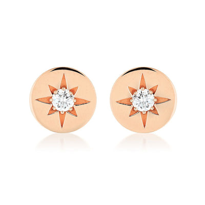 STELLAR LIGHTS ROSE GOLD STUD EARRINGS - H&H Jewellery Pty Ltd