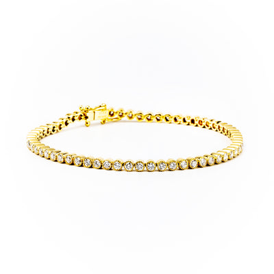 18K Yellow Gold Tdw. 2.16ct Diamond Tennis Bracelet  | Gold and Diamond Tennis Bracelet Melbourne | Gold and Diamond Tennis Bracelet Australia | H&H Jewellery