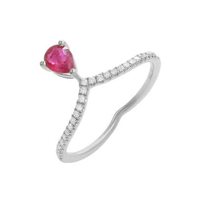 18K White Gold 0.36ct Ruby and Diamond Ring - 20718190 - H&H Jewellery Pty Ltd
