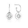 STELLAR LIGHTS SILVER DROP HOOP EARRINGS - H&H Jewellery Pty Ltd