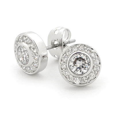 WHITE CZ ROUND EARRING - H&H Jewellery Pty Ltd
