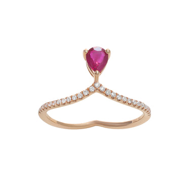 18K Rose Gold 0.31ct Ruby and Diamond Ring - 20718206 - H&H Jewellery Pty Ltd