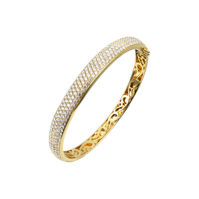 18K Yellow Gold Tdw. 3.02ct Diamond Bangle | Diamond Tennis Bracelet Melbourne | Diamond Tennis Bracelet Australia | H&H Jewellery