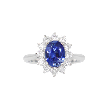 18K White Gold 1.55ct Ceylon Sapphire and Diamond Ring - 20729202 - H&H Jewellery Pty Ltd