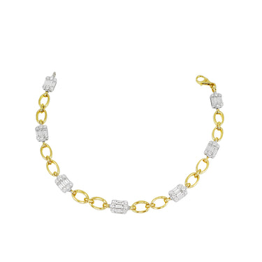 18K White and Yellow Gold Tdw. 2.05ct Diamond Bracelet | Diamond Tennis Bracelet Melbourne | Diamond Tennis Bracelet Australia | H&H Jewellery