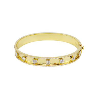 18K Yellow Gold Tdw. 1.66ct Diamond Bangle - 20729622 - H&H Jewellery Pty Ltd
