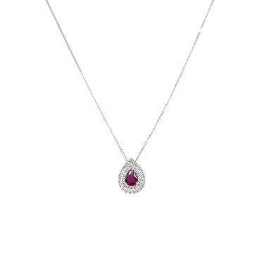 18K White Gold 0.32ct Ruby And Diamond Pendant - 20729097 - H&H Jewellery Pty Ltd