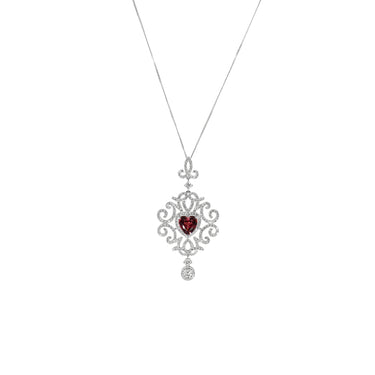 18K White Gold 2.36ct Pink Tourmaline and Diamond Pendant - 20729134 - H&H Jewellery Pty Ltd