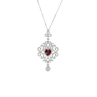 18K White Gold 2.36ct Pink Tourmaline and Diamond Pendant - 20729134 - H&H Jewellery Pty Ltd