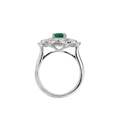 18K White Gold 1.35ct Emerald and Diamond Ring | Emerald Engagement Rings Melbourne | Emerald Engagement Rings Australia | H&H Jewellery
