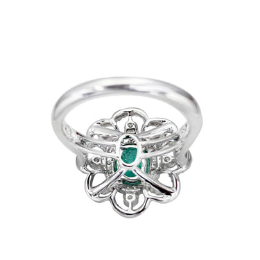 18K White Gold 1.35ct Emerald and Diamond Ring | Emerald Engagement Rings Melbourne | Emerald Engagement Rings Australia | H&H Jewellery