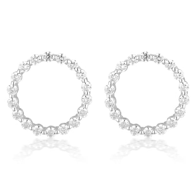 LARGE CIRCLE OF LIFE EARRING - SILVER - H&H Jewellery Pty Ltd