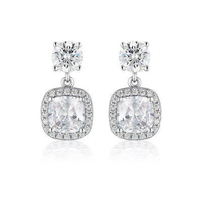 WHITE CZ RHODIUM 3MILS EARRING - H&H Jewellery Pty Ltd