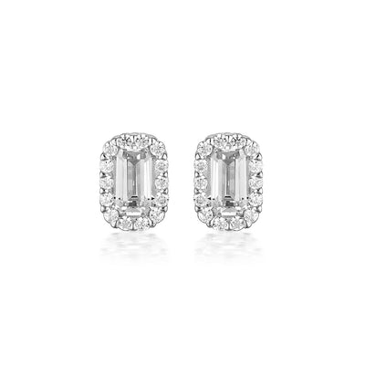 WHITE CZ RHODIUM 3MILS EARRING - H&H Jewellery Pty Ltd