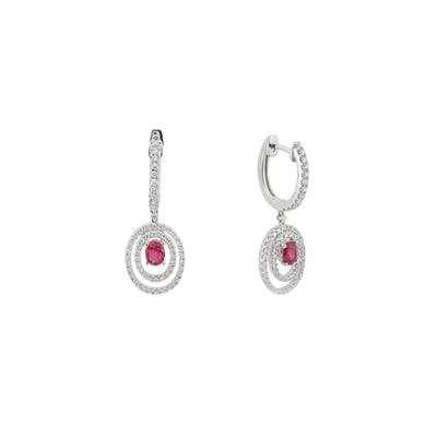 18K White Gold Ruby and Diamond Earring - 20619848 - H&H Jewellery Pty Ltd