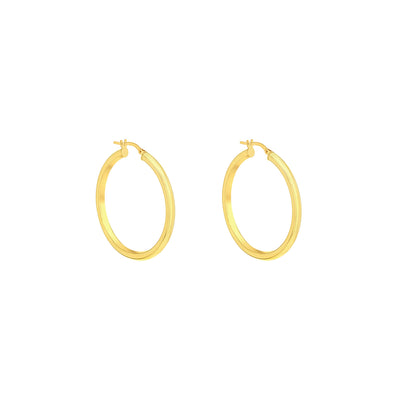 9K Yellow Gold Round Hoop Earrings | Gold Hoop Earrings Melbourne | Gold Hoop Earrings Australia | H&H Jewellery 