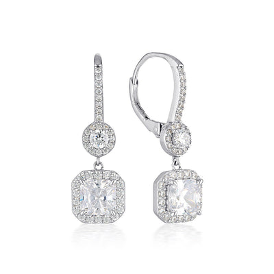 WHITE CZ RHODIUM 3MILS EARRING - H&H Jewellery Pty Ltd