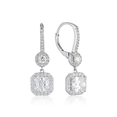 WHITE CZ RHODIUM 3MILS EARRING - H&H Jewellery Pty Ltd