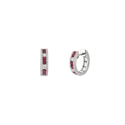 18K White Gold Ruby and Diamond Earring - 20619404 - H&H Jewellery Pty Ltd