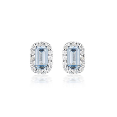 WHITE AQUA SPINEL RHODIUM 3MILS EARRING - H&H Jewellery Pty Ltd