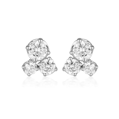 WHITE CZ RHODIUM 3MILS EARRING - H&H Jewellery Pty Ltd