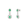 18K White Gold Emerald and Diamond Earrings | Emerald and Diamond Earrings Melbourne | Emerald and Diamond Earrings Australia | H&H Jewellery