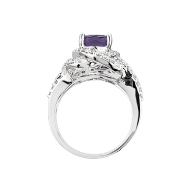 18K White Gold 7.19ct Purple Sapphire and Diamond Ring | Sapphire and Diamond Engagement Rings | Sapphire Wedding Rings Melbourne | H&H Jewellery