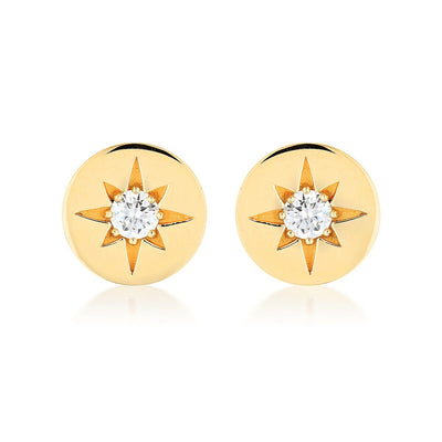 STELLAR LIGHTS GOLD STUD EARRINGS - H&H Jewellery Pty Ltd