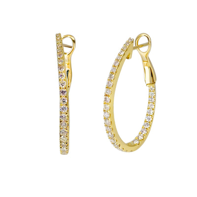 18K Yellow Gold Tdw. 1.12ct Diamond Earrings | Gold Hoop Earrings Melbourne | Gold Hoop Earrings Australia | H&H Jewellery 