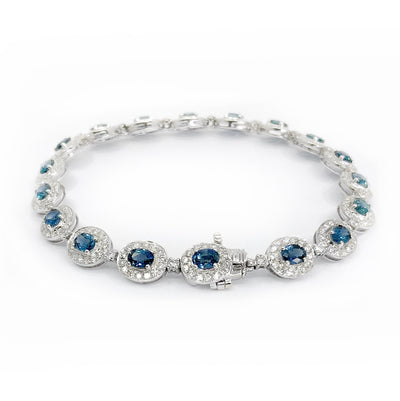 18K Gold 4.53ct Sapphire & Diamond Bracelet | Diamond Tennis Bracelet Melbourne | Diamond Tennis Bracelet Australia | H&H Jewellery