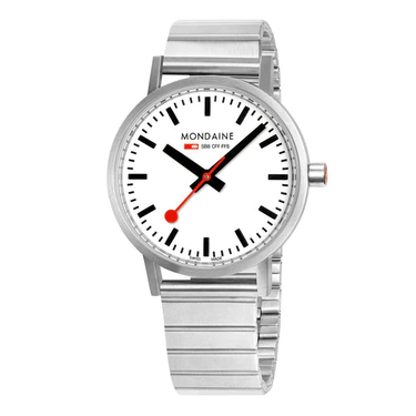 Mondaine - Official Classic 40mm Silver Stainless Steel Watch A660.30360.16SBJ - H&H Jewellery Pty Ltd