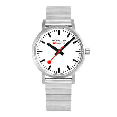 Mondaine - Official Classic 40mm Silver Stainless Steel Watch A660.30360.16SBJ - H&H Jewellery Pty Ltd