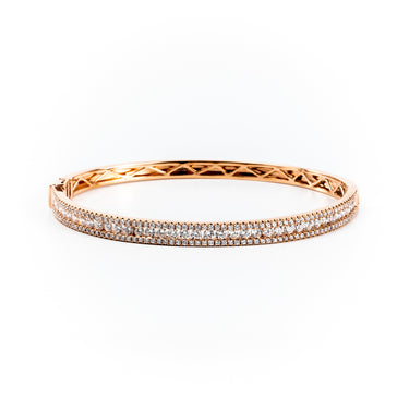 18K Rose Gold Tdw. 2.33ct Diamond Bangle | Gold and Diamond Tennis Bracelet Melbourne | Gold and Diamond Tennis Bracelet Australia | H&H Jewellery