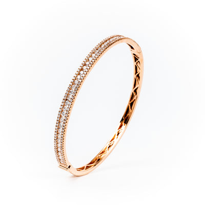 18K Rose Gold Tdw. 2.33ct Diamond Bangle | Gold and Diamond Tennis Bracelet Melbourne | Gold and Diamond Tennis Bracelet Australia | H&H Jewellery