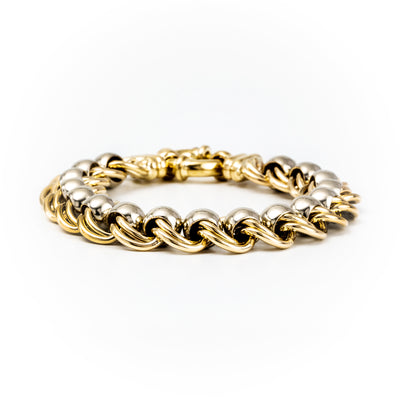 9K Yellow & White Gold Australian Handmade Solid Bracelet - 20704544 - H&H Jewellery Pty Ltd