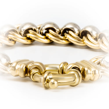 9K Yellow & White Gold Australian Handmade Solid Bracelet - 20704544 - H&H Jewellery Pty Ltd
