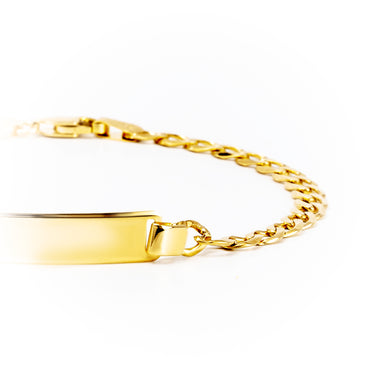 9K Yellow Gold Italian made Curb I.D Bracelet  - | Cuban Link Gold Bracelets Melbourne | Cuban Link Gold Bracelets Australia | H&H Jewellery