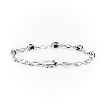 9K White Gold 2.70ct Sapphire & Diamond Bracelet - 20515904 - H&H Jewellery Pty Ltd