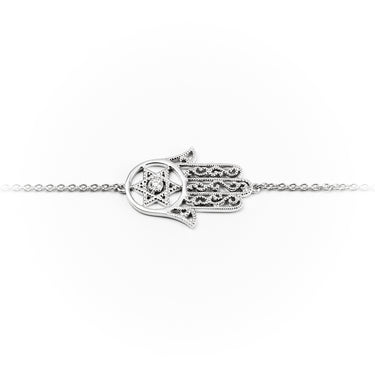 18K White Gold 0.03ct Diamond Hamsa Bracelet | Gold and Diamond Tennis Bracelet Melbourne | Gold and Diamond Tennis Bracelet Australia | H&H Jewellery