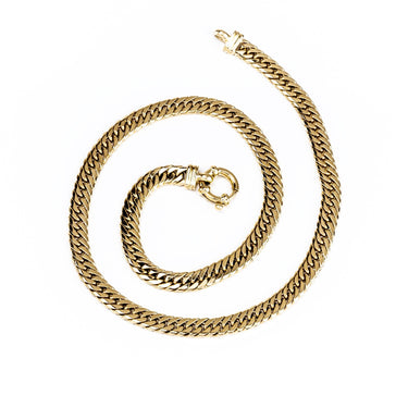 9K Yellow Gold Double Curb Necklace 44cm - 20704520 - H&H Jewellery Pty Ltd