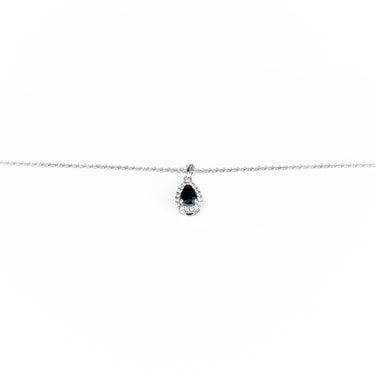 18K White Gold 0.56ct Sapphire and Diamond Pendant | Sapphire Necklaces & Pendants Melbourne | Sapphire Necklaces & Pendants Australia | H&H Jewellery