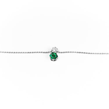 18K White Gold 0.30ct Emerald and Diamond Necklace | Emerald Engagement Rings Melbourne | Emerald Engagement Rings Australia | H&H Jewellery