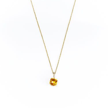 18K Yellow Gold 3.27ct Citrine and Diamond Pendant with Chain - 20690564 - H&H Jewellery Pty Ltd