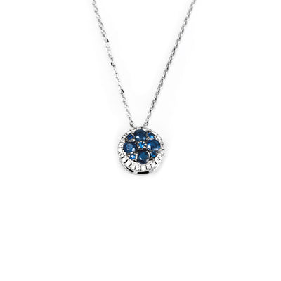 18K White Gold 0.65ct Sapphire and Diamond Necklace - 20694302 - H&H Jewellery Pty Ltd