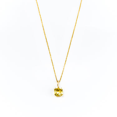 18K Yellow Gold Lemon Quartz and Diamond Pendant with Chain - 20690540 - H&H Jewellery Pty Ltd