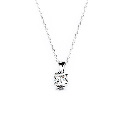 14K White Gold 0.50ct Diamond Pendant with Chain - 20704148 - H&H Jewellery Pty Ltd
