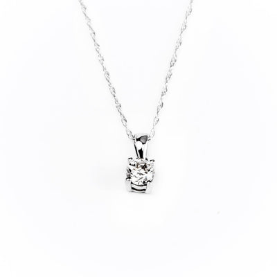 14K White Gold 0.33ct Diamond Pendant with Chain - 20704131 - H&H Jewellery Pty Ltd